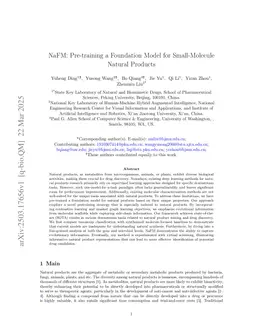 NaFM: Pre-training a Foundation Model for Small-Molecule Natural Products