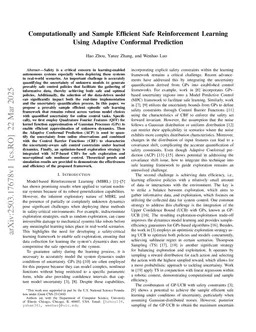Computationally and Sample Efficient Safe Reinforcement Learning Using Adaptive Conformal Prediction