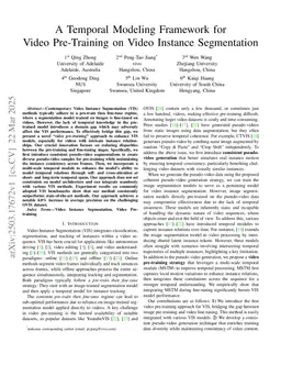 A Temporal Modeling Framework for Video Pre-Training on Video Instance Segmentation