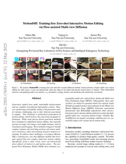 MotionDiff: Training-free Zero-shot Interactive Motion Editing via Flow-assisted Multi-view Diffusion