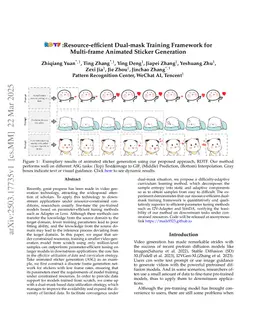RDTF: Resource-efficient Dual-mask Training Framework for Multi-frame Animated Sticker Generation