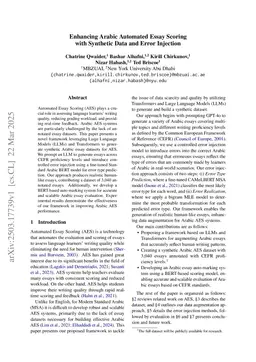 Enhancing Arabic Automated Essay Scoring with Synthetic Data and Error Injection