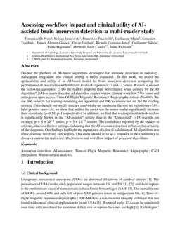 Assessing workflow impact and clinical utility of AI-assisted brain aneurysm detection: a multi-reader study