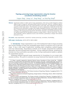 Topology preserving Image segmentation using the iterative convolution-thresholding method