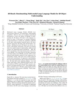4D-Bench: Benchmarking Multi-modal Large Language Models for 4D Object Understanding