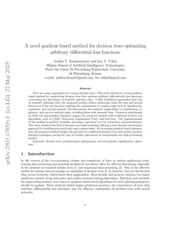 A novel gradient-based method for decision trees optimizing arbitrary differential loss functions