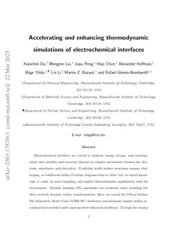 Accelerating and enhancing thermodynamic simulations of electrochemical interfaces
