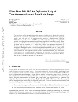 What Time Tells Us? An Explorative Study of Time Awareness Learned from Static Images