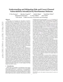 Understanding and Mitigating Covert Channel and Side Channel Vulnerabilities Introduced by RowHammer Defenses