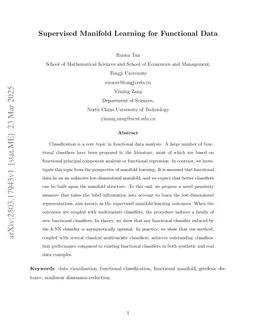 Supervised Manifold Learning for Functional Data