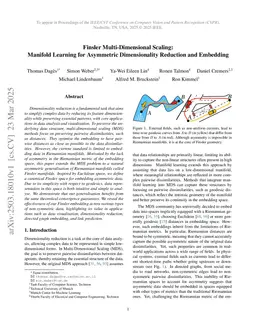 Finsler Multi-Dimensional Scaling: Manifold Learning for Asymmetric Dimensionality Reduction and Embedding