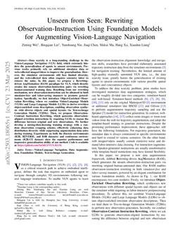 Unseen from Seen: Rewriting Observation-Instruction Using Foundation Models for Augmenting Vision-Language Navigation