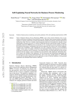 Self-Explaining Neural Networks for Business Process Monitoring