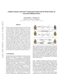 Unified Geometry and Color Compression Framework for Point Clouds via Generative Diffusion Priors