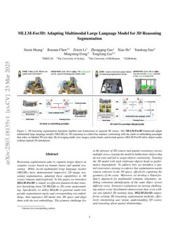 MLLM-For3D: Adapting Multimodal Large Language Model for 3D Reasoning Segmentation