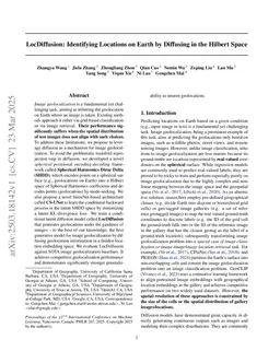 LocDiff: Identifying Locations on Earth by Diffusing in the Hilbert Space