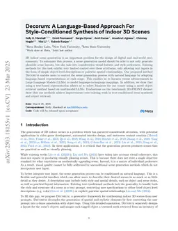 Decorum: A Language-Based Approach For Style-Conditioned Synthesis of Indoor 3D Scenes