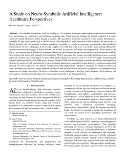 A Study on Neuro-Symbolic Artificial Intelligence: Healthcare Perspectives