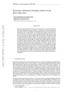 Severing Spurious Correlations with Data Pruning