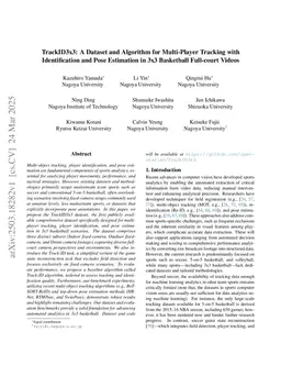 TrackID3x3: A Dataset and Algorithm for Multi-Player Tracking with Identification and Pose Estimation in 3x3 Basketball Full-court Videos