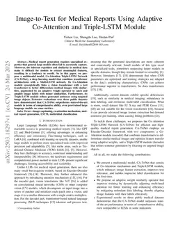 Image-to-Text for Medical Reports Using Adaptive Co-Attention and Triple-LSTM Module