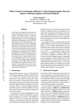 When is dataset cartography ineffective? Using training dynamics does not improve robustness against Adversarial SQuAD