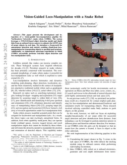 Vision-Guided Loco-Manipulation with a Snake Robot