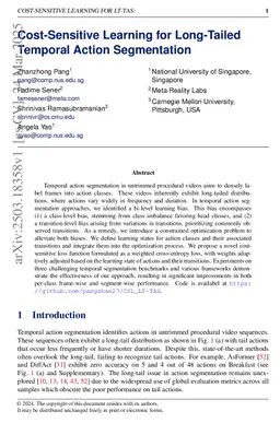 Cost-Sensitive Learning for Long-Tailed Temporal Action Segmentation