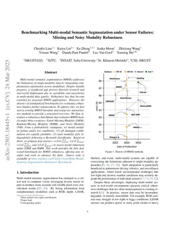 Benchmarking Multi-modal Semantic Segmentation under Sensor Failures: Missing and Noisy Modality Robustness