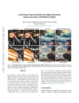 Latent Space Super-Resolution for Higher-Resolution Image Generation with Diffusion Models