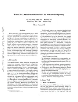StableGS: A Floater-Free Framework for 3D Gaussian Splatting