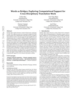 Words as Bridges: Exploring Computational Support for Cross-Disciplinary Translation Work