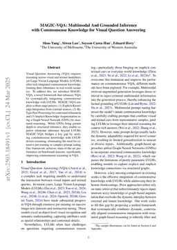 MAGIC-VQA: Multimodal And Grounded Inference with Commonsense Knowledge for Visual Question Answering