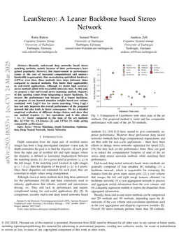 LeanStereo: A Leaner Backbone based Stereo Network