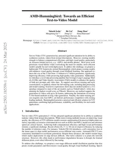 AMD-Hummingbird: Towards an Efficient Text-to-Video Model