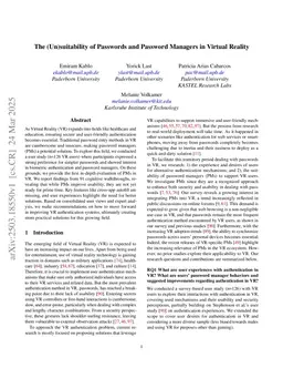 The (Un)suitability of Passwords and Password Managers in Virtual Reality