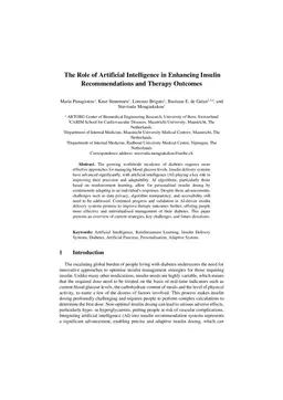 The Role of Artificial Intelligence in Enhancing Insulin Recommendations and Therapy Outcomes