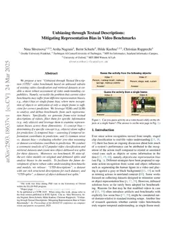 Unbiasing through Textual Descriptions: Mitigating Representation Bias in Video Benchmarks