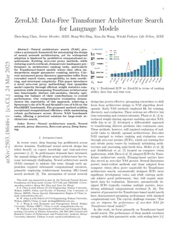 ZeroLM: Data-Free Transformer Architecture Search for Language Models