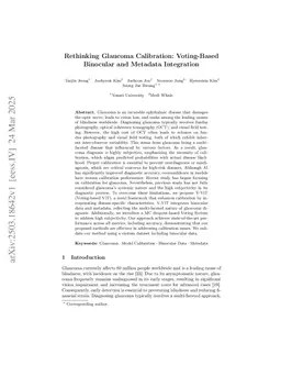 Rethinking Glaucoma Calibration: Voting-Based Binocular and Metadata Integration