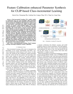 CalFuse: Feature Calibration Enhanced Parameter Fusion for Class-Continual Learning