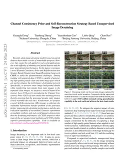 Channel Consistency Prior and Self-Reconstruction Strategy Based Unsupervised Image Deraining