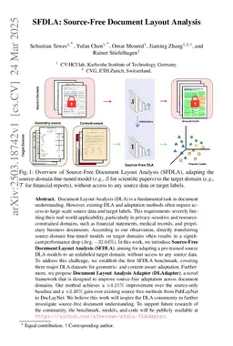 SFDLA: Source-Free Document Layout Analysis