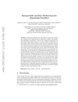 Interpretable and Fair Mechanisms for Abstaining Classifiers
