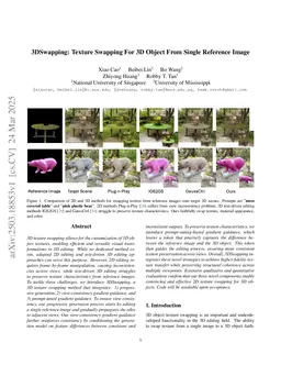 3DOT: Texture Transfer for 3DGS Objects from a Single Reference Image