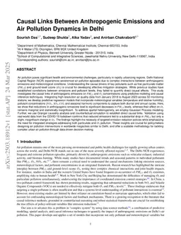 Causal Links Between Anthropogenic Emissions and Air Pollution Dynamics in Delhi