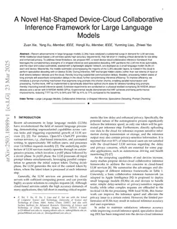 A Novel Hat-Shaped Device-Cloud Collaborative Inference Framework for Large Language Models
