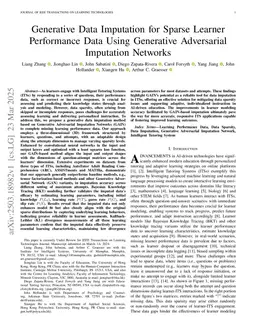 Generative Data Imputation for Sparse Learner Performance Data Using Generative Adversarial Imputation Networks