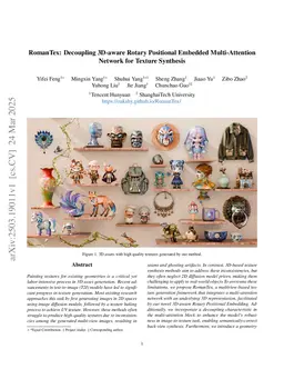 RomanTex: Decoupling 3D-aware Rotary Positional Embedded Multi-Attention Network for Texture Synthesis