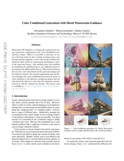 Color Conditional Generation with Sliced Wasserstein Guidance